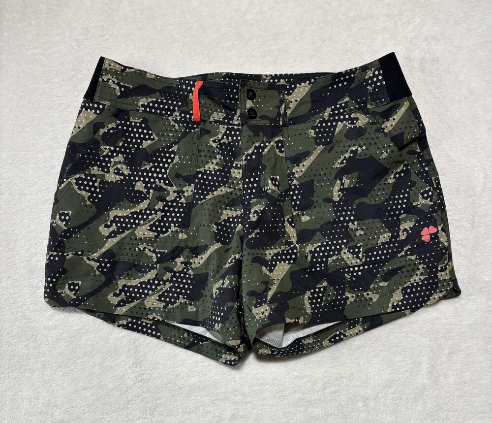 Krimson Klover Shorts Womens Large Green Black Camo Stretch Golf Hiking Outdoor